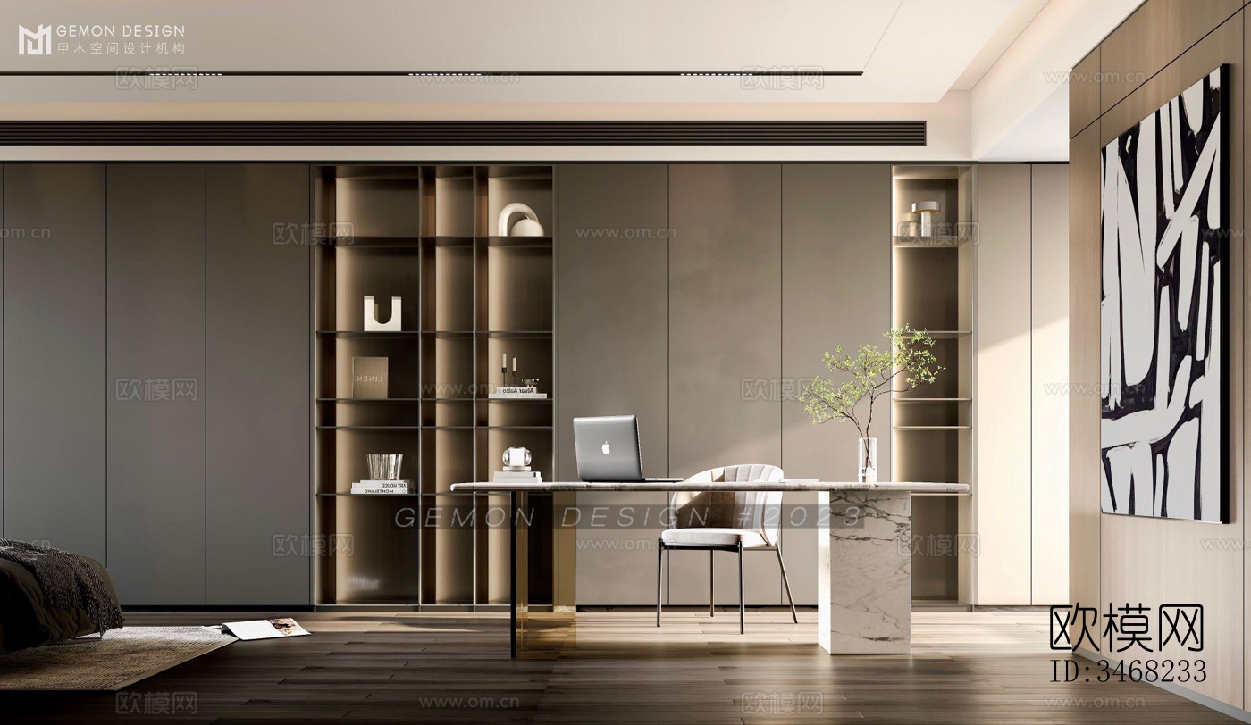 现代大平层效果图下载（渲染图8）