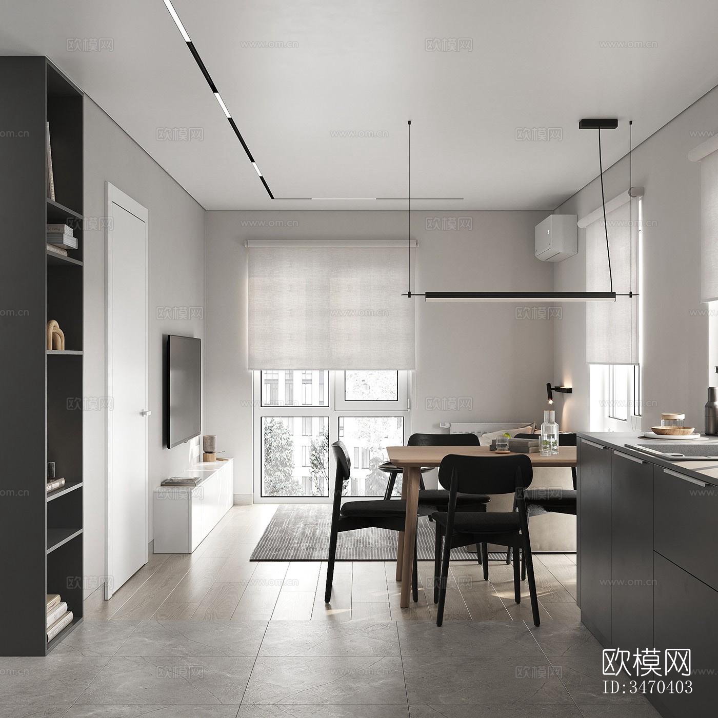 现代平层效果图下载（渲染图10）