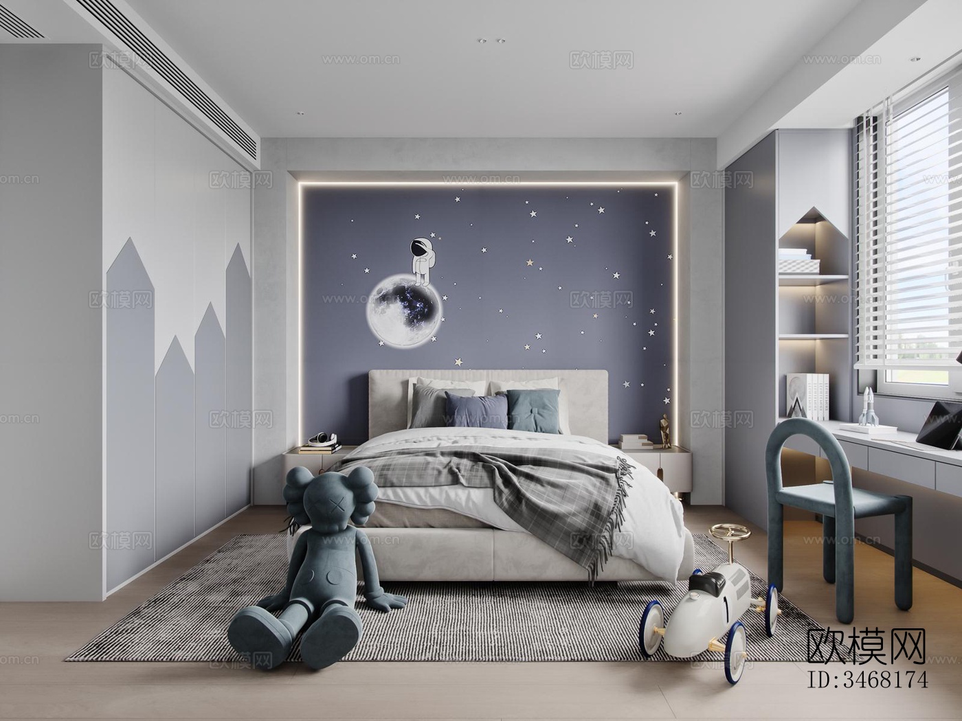 现代大平层效果图下载（渲染图5）