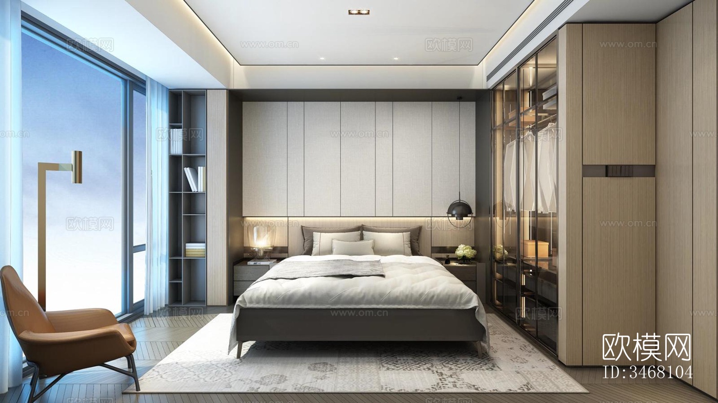 现代大平层效果图下载（渲染图10）