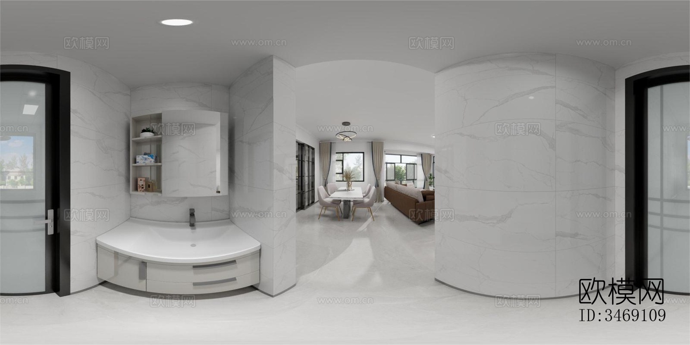 现代平层效果图下载（渲染图9）