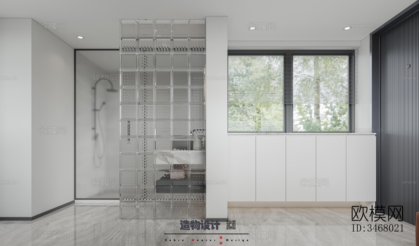 现代大平层效果图下载（渲染图4）