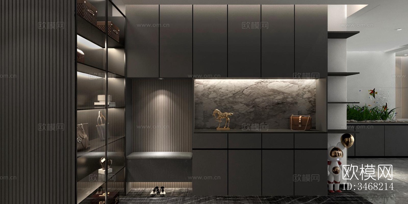 现代大平层效果图下载（渲染图15）