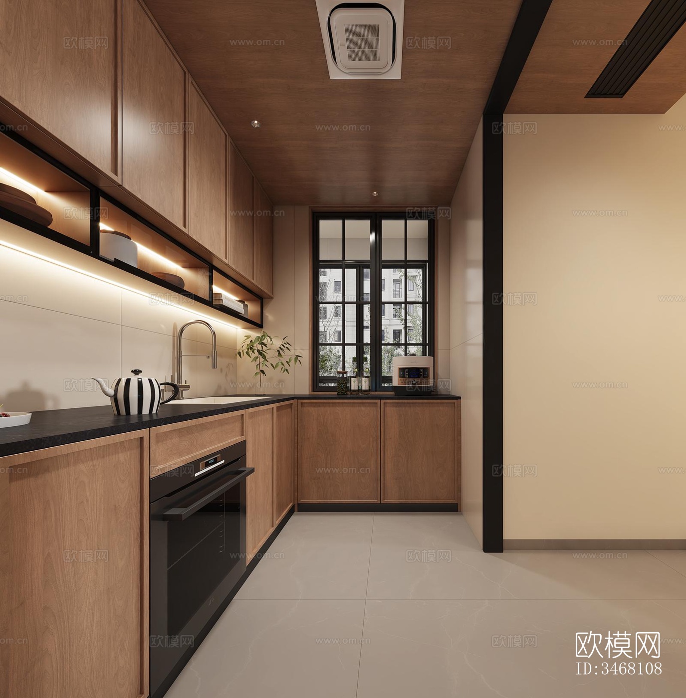 现代大平层效果图下载（渲染图9）