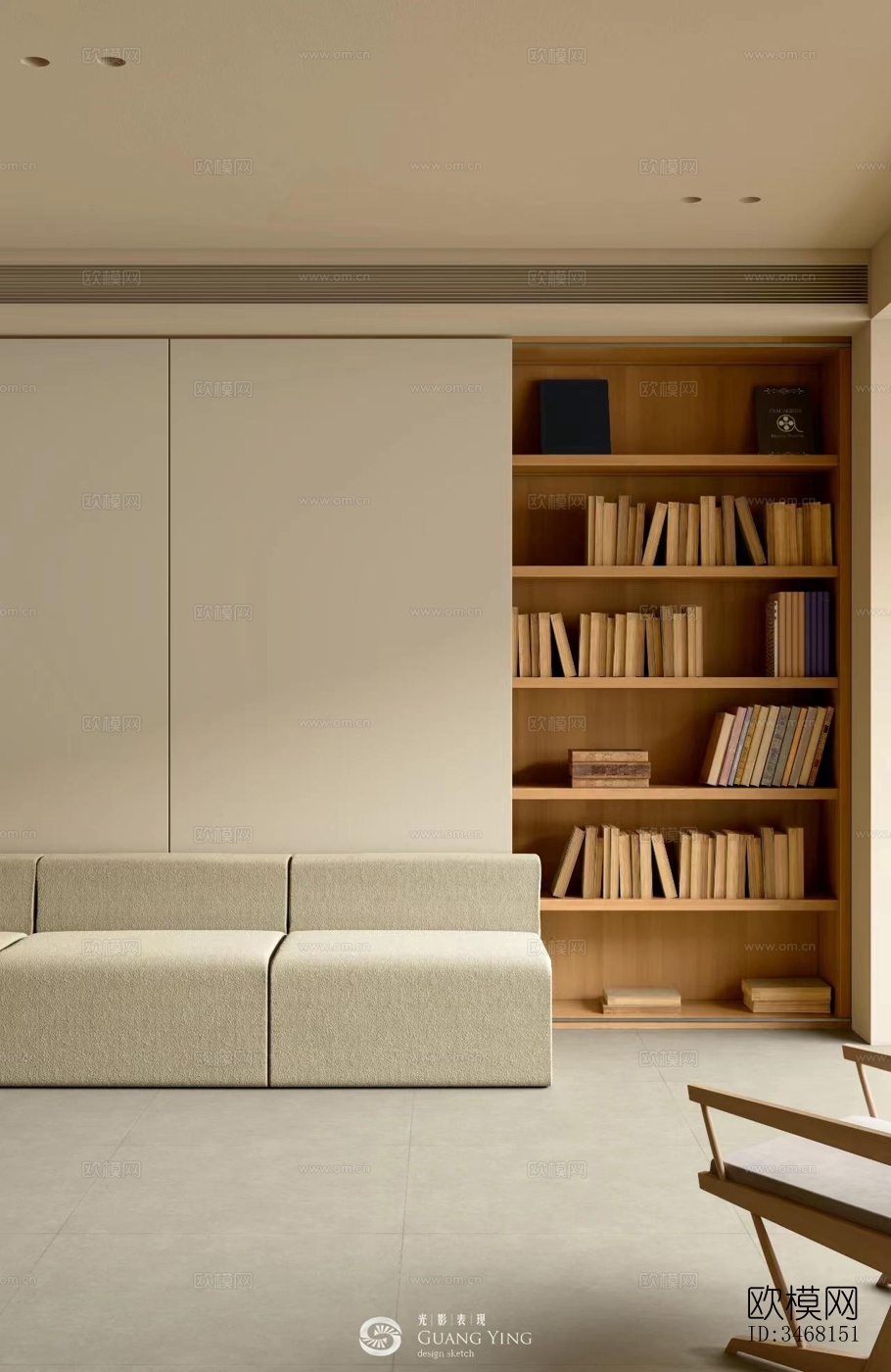 现代大平层效果图下载（渲染图5）