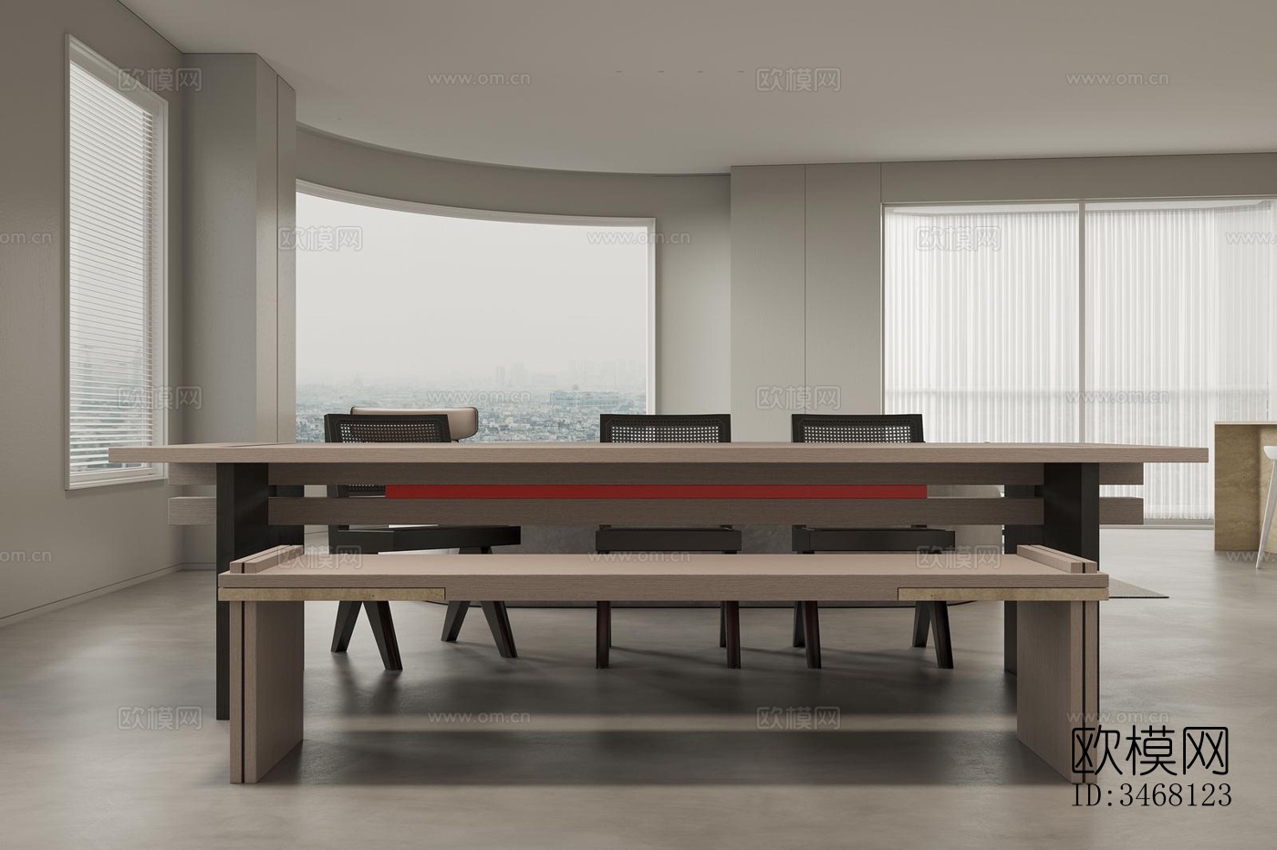 现代大平层效果图下载（渲染图8）