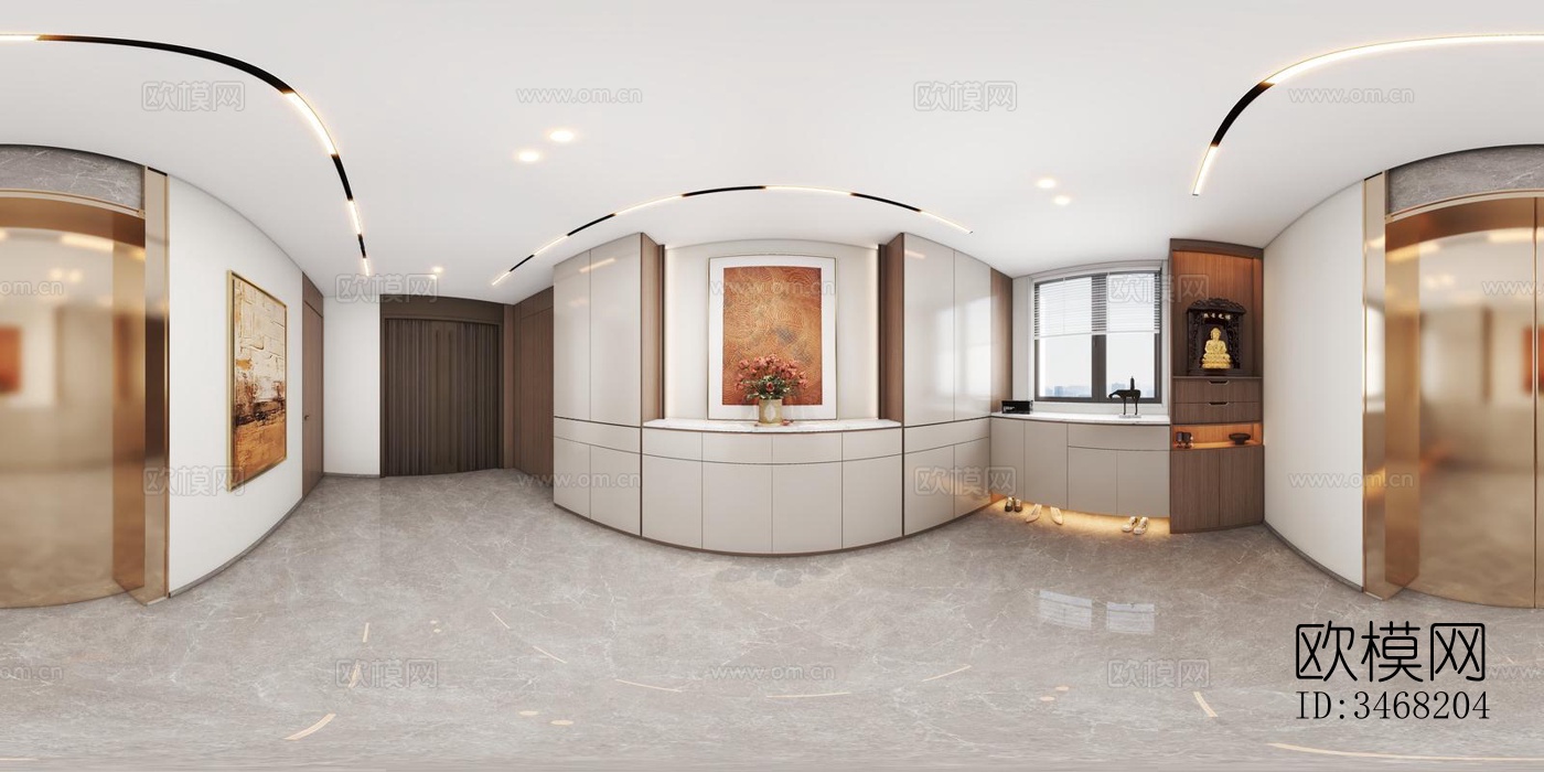 现代大平层效果图下载（渲染图9）