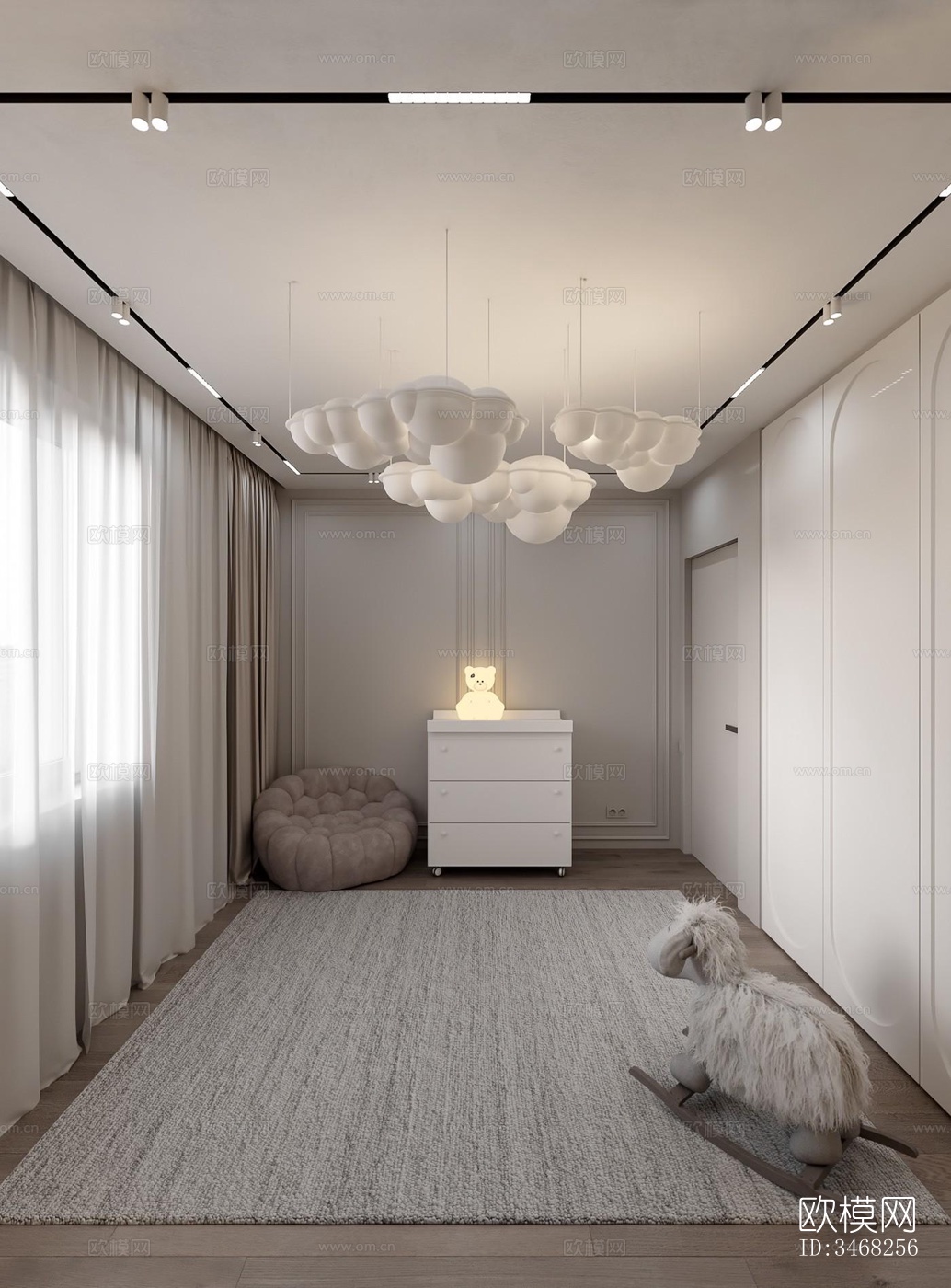 现代大平层效果图下载（渲染图5）