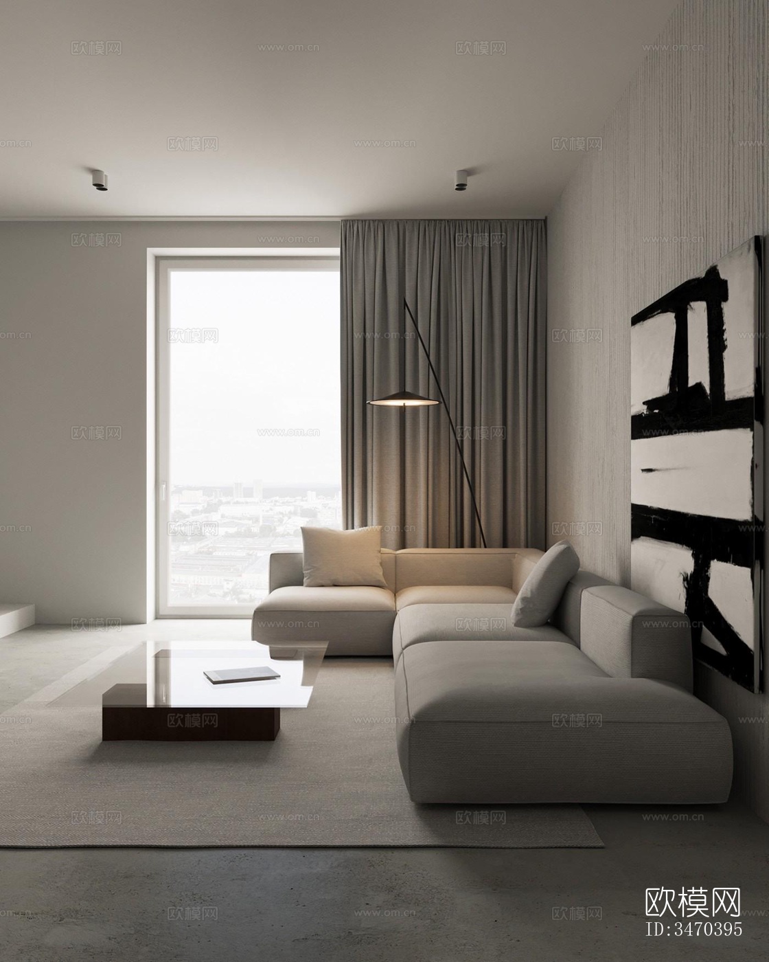 现代平层效果图下载（渲染图5）