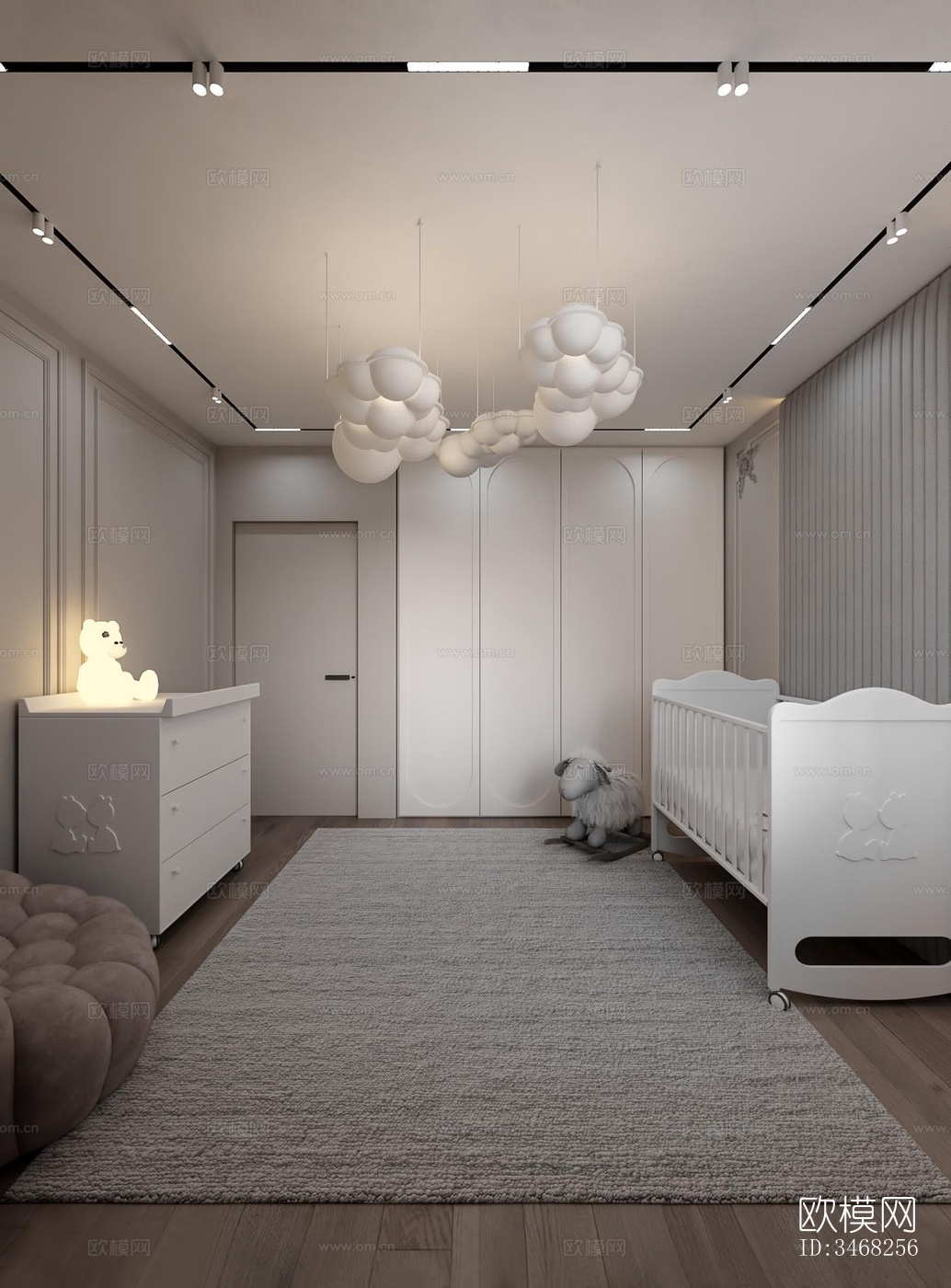 现代大平层效果图下载（渲染图7）