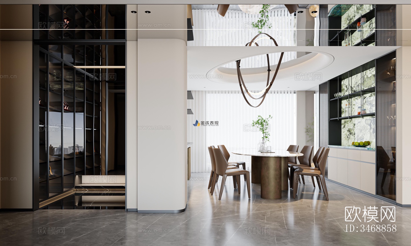 现代平层效果图下载（渲染图5）