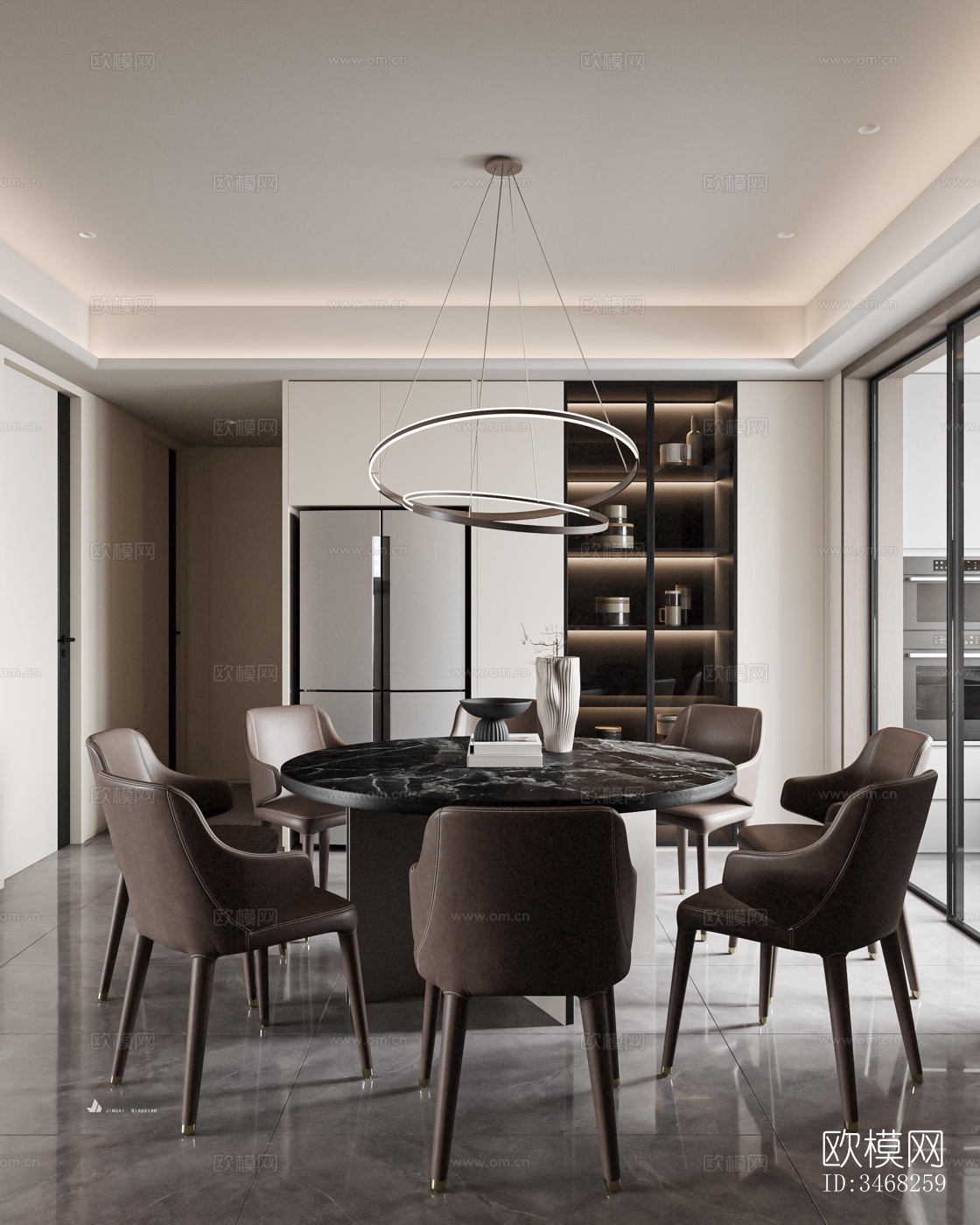 现代大平层效果图下载（渲染图6）