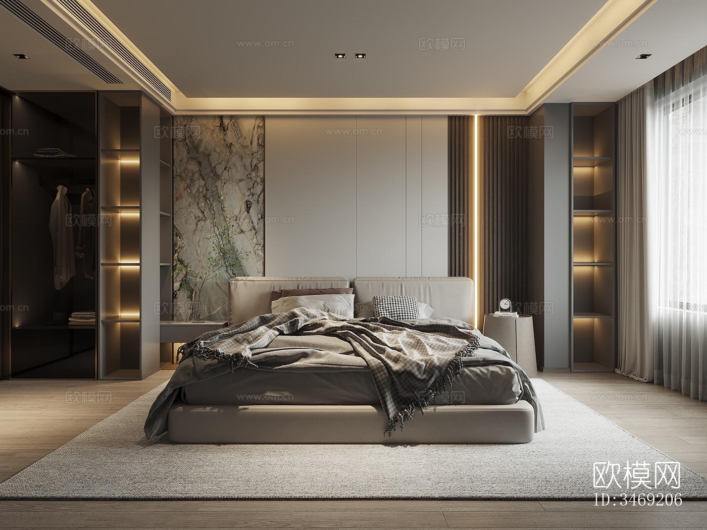 现代平层效果图下载（渲染图2）