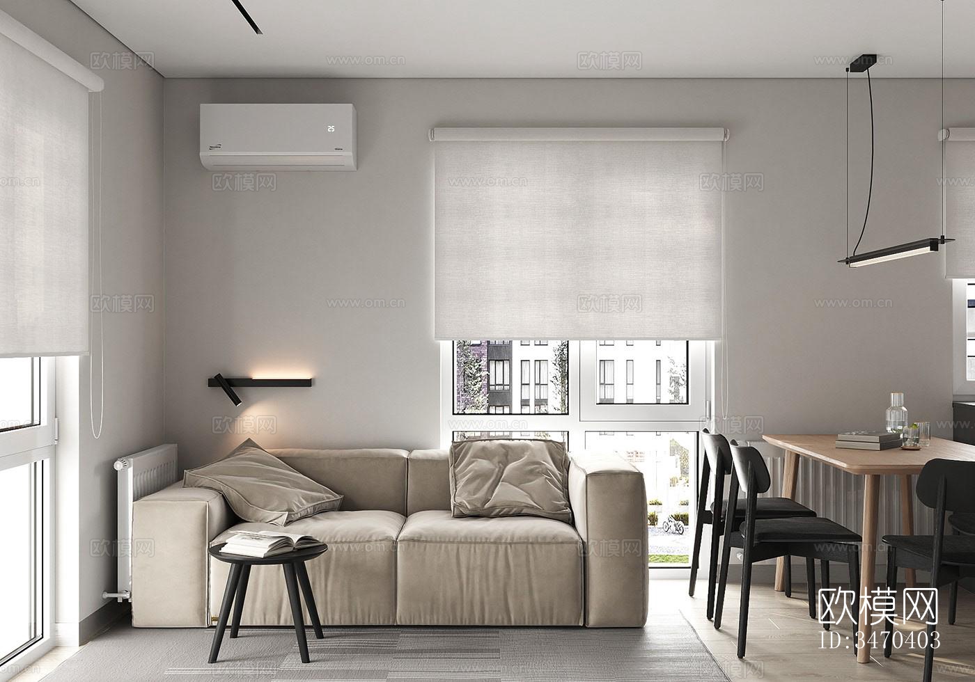 现代平层效果图下载（渲染图2）