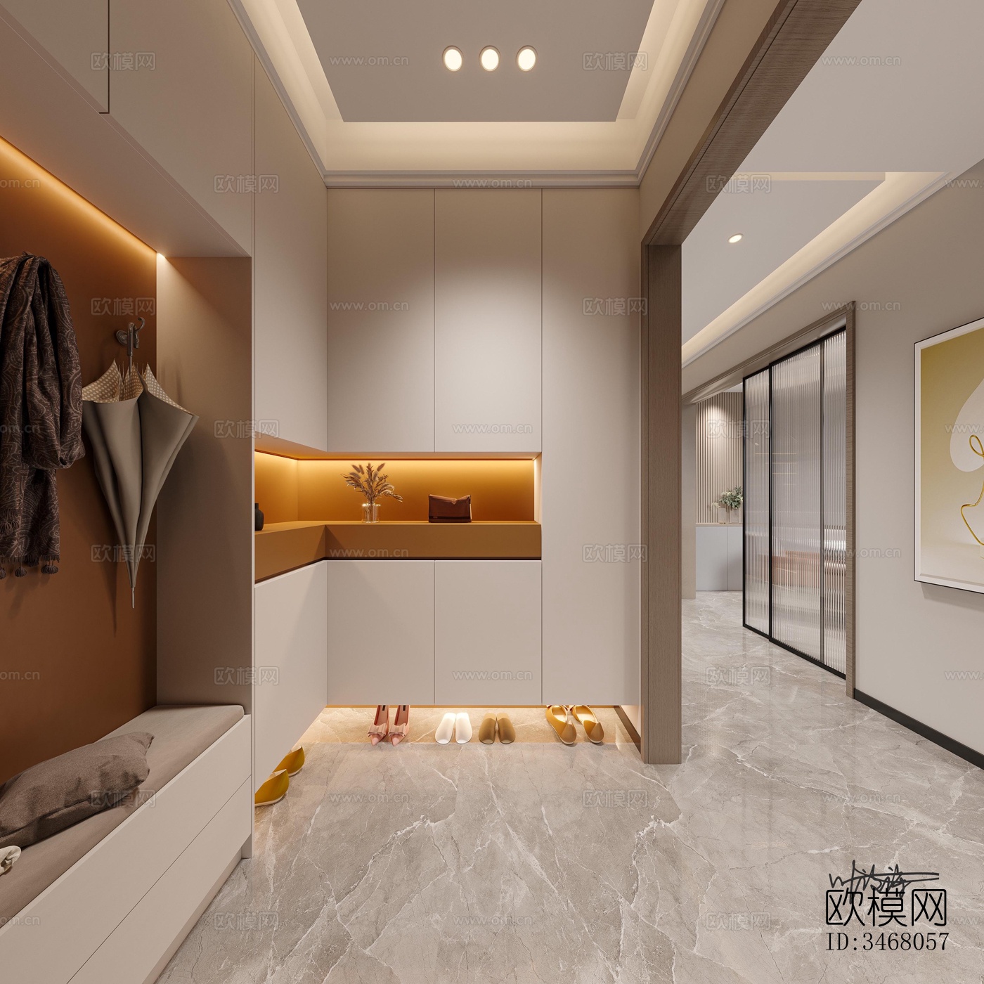 现代大平层效果图下载（渲染图11）