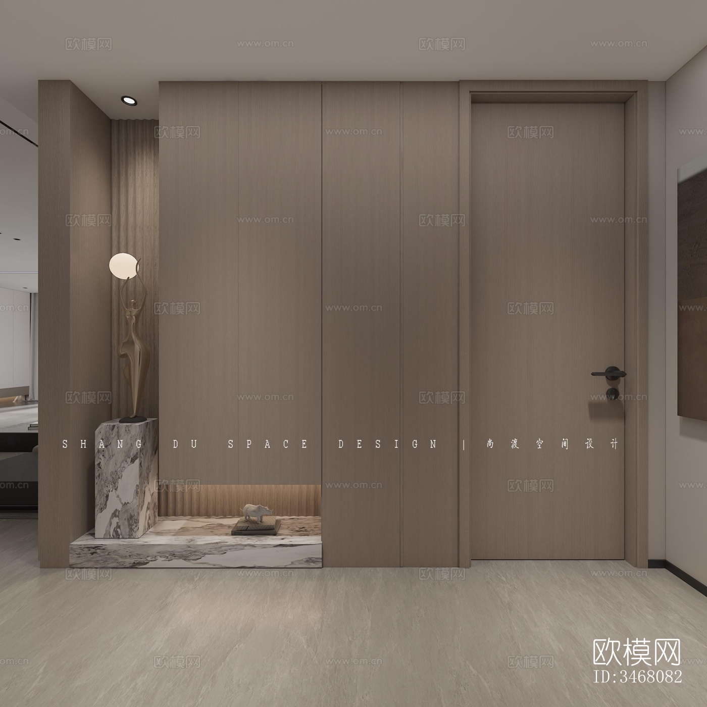 现代大平层效果图下载（渲染图16）