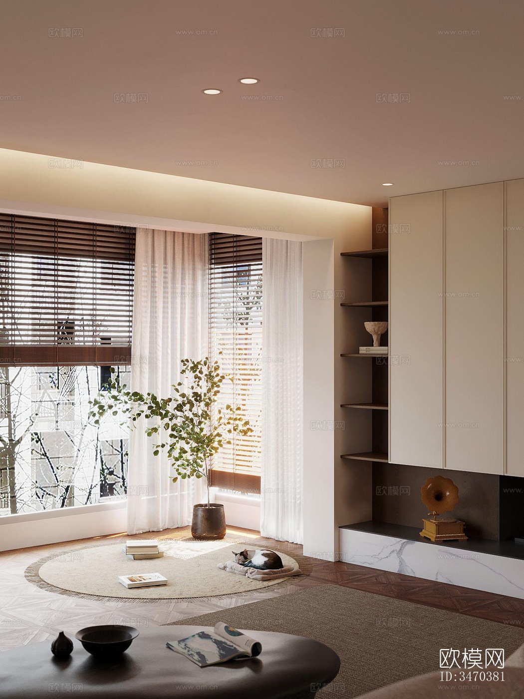 现代平层效果图下载（渲染图2）