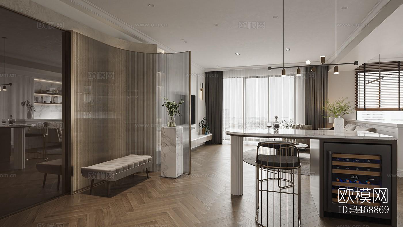 现代平层效果图下载（渲染图4）