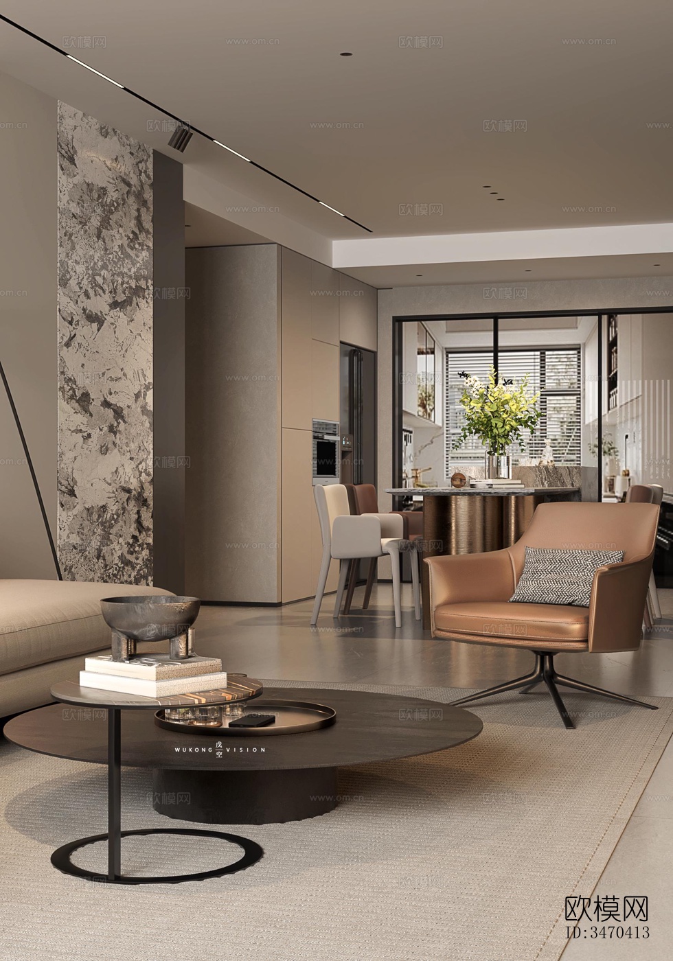 现代平层效果图下载（渲染图2）