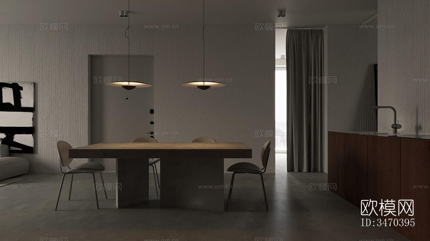 现代平层效果图下载（渲染图9）