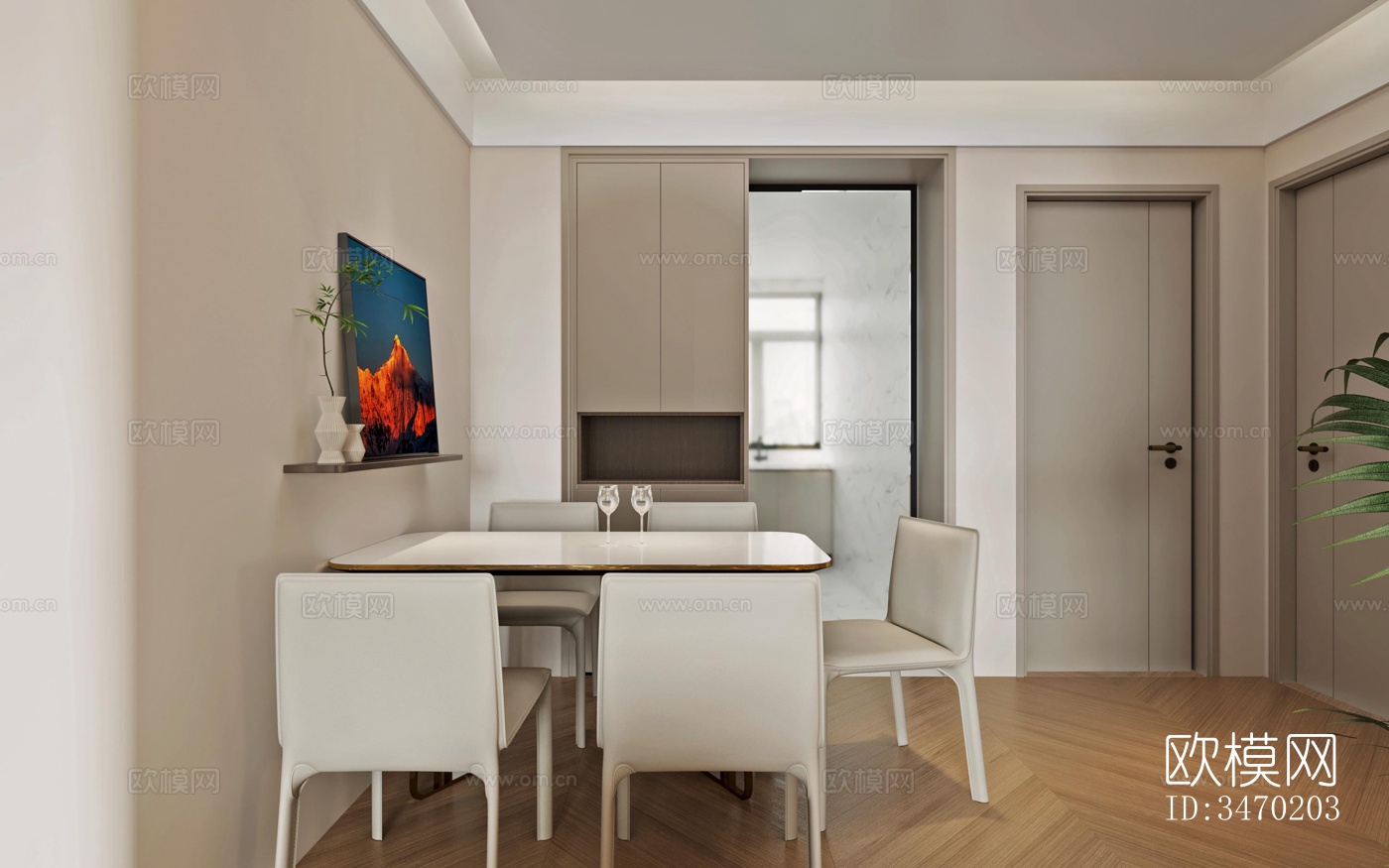 现代平层效果图下载（渲染图4）