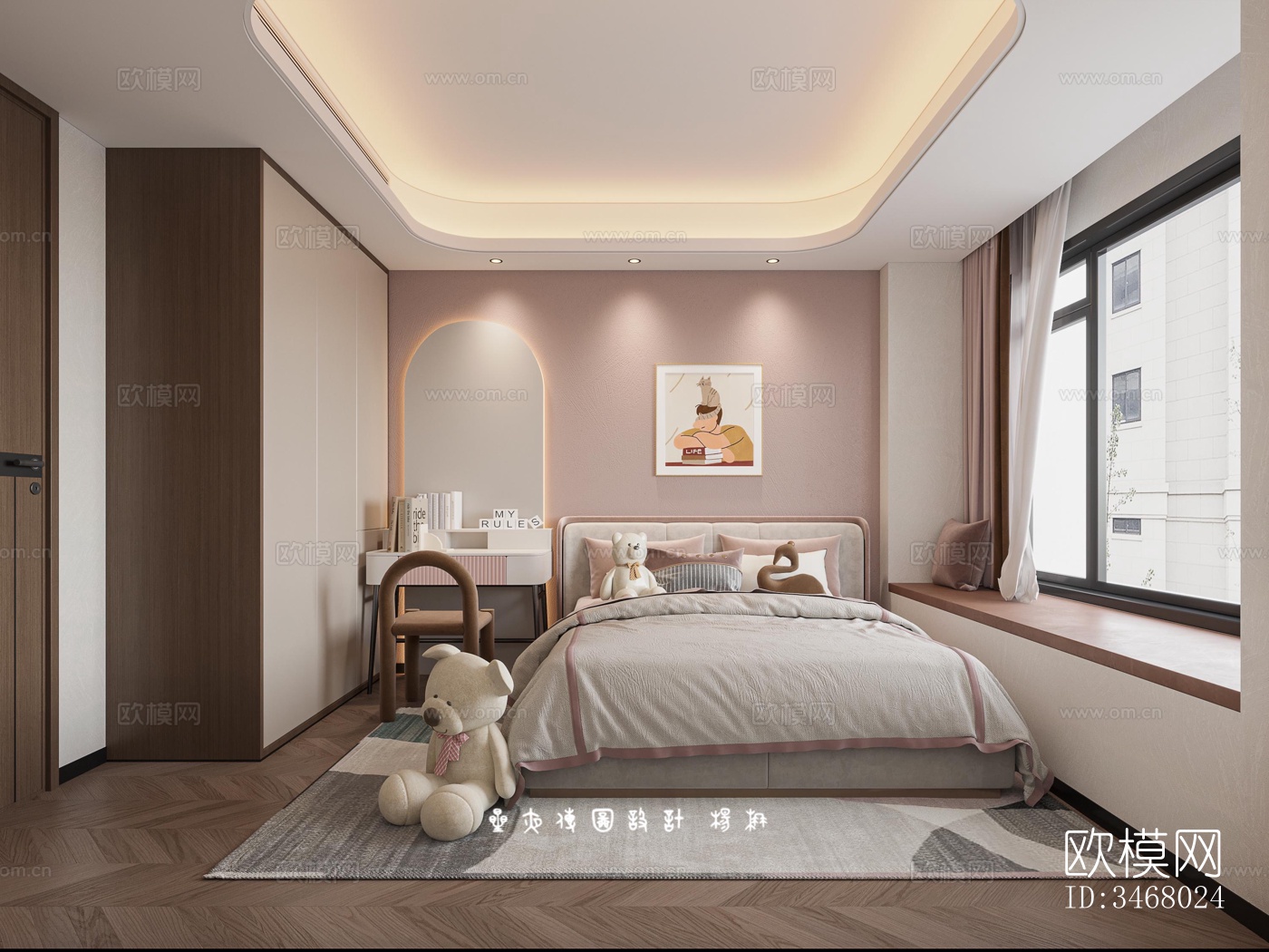 现代大平层效果图下载（渲染图6）