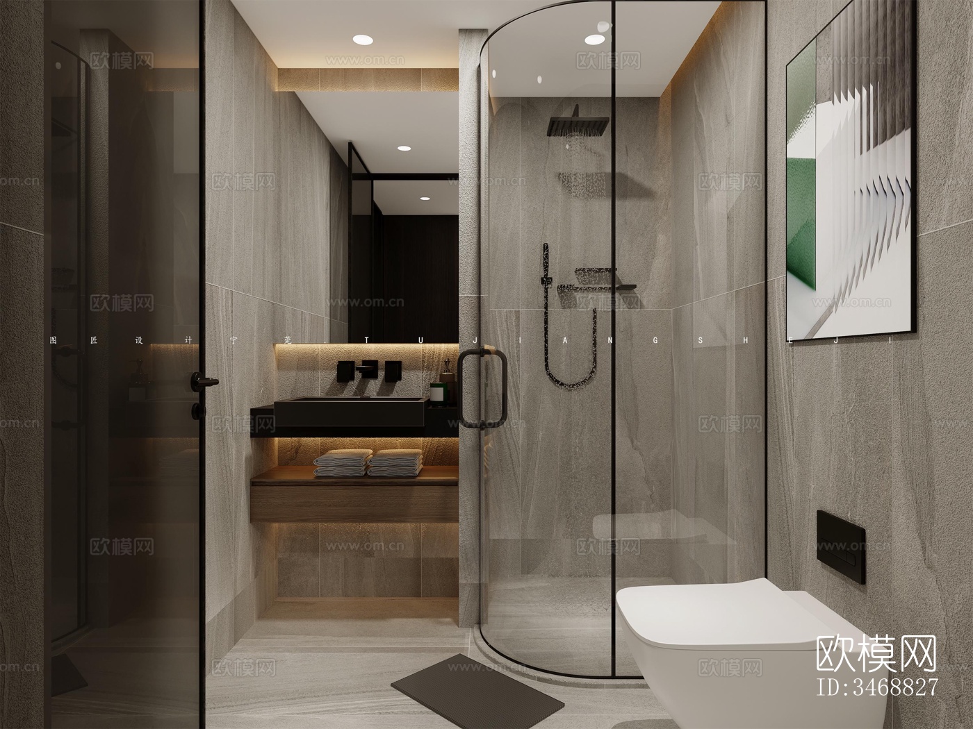 现代平层效果图下载（渲染图9）