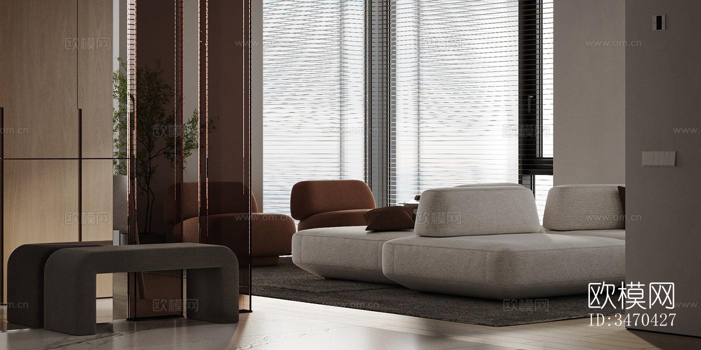 现代平层效果图下载（渲染图8）