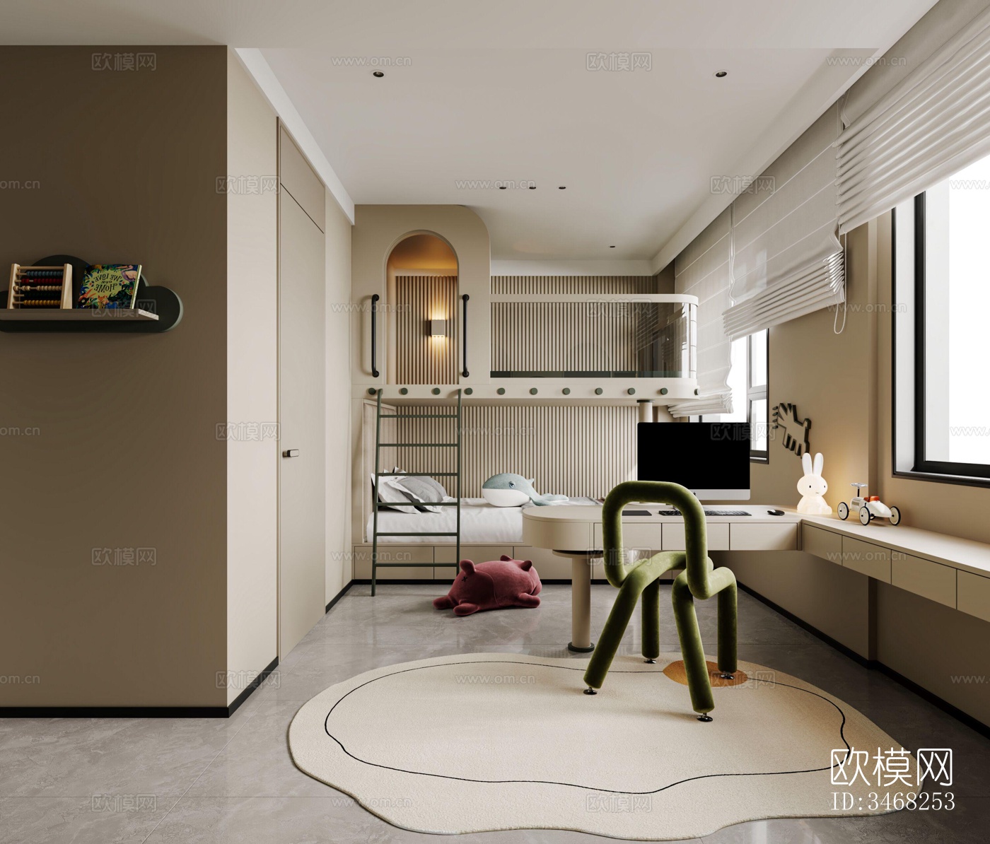 现代大平层效果图下载（渲染图7）