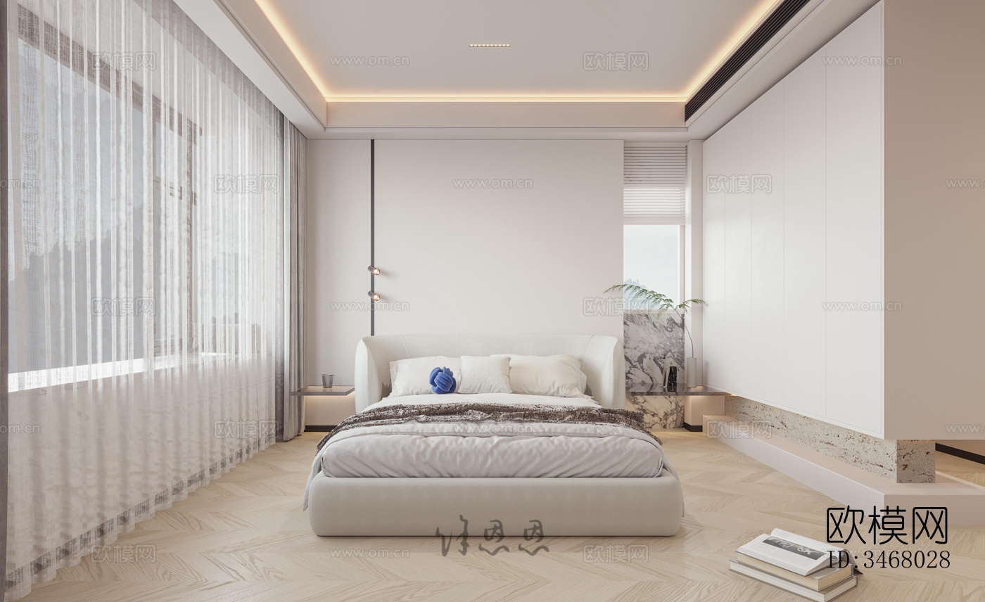 现代大平层效果图下载（渲染图7）