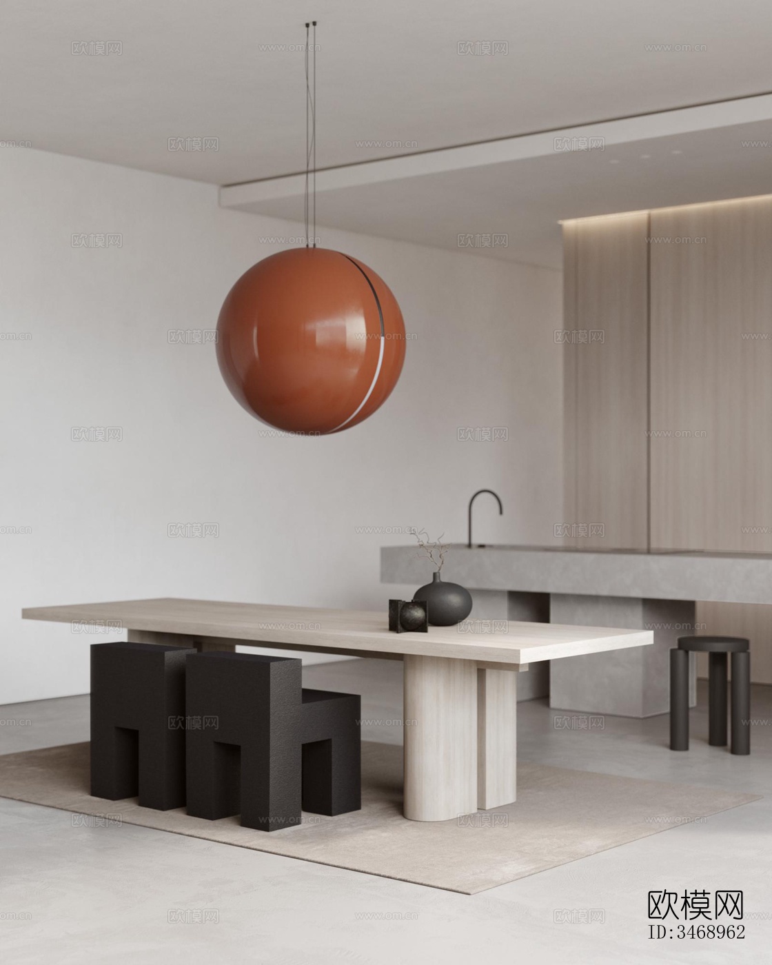 现代平层效果图下载（渲染图5）