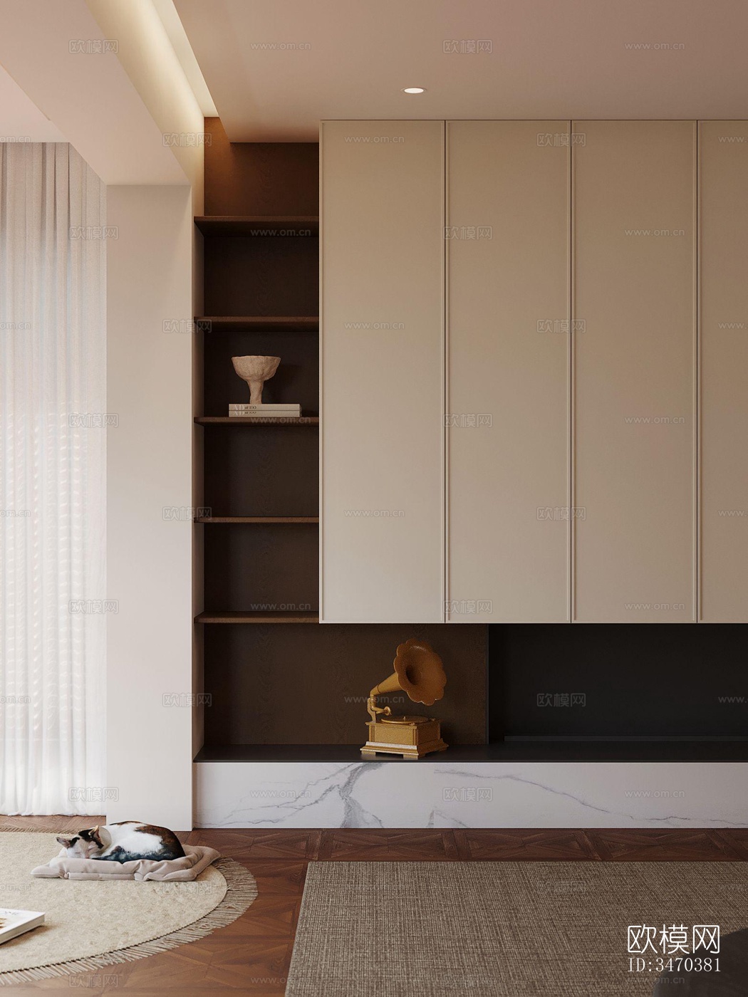 现代平层效果图下载（渲染图3）