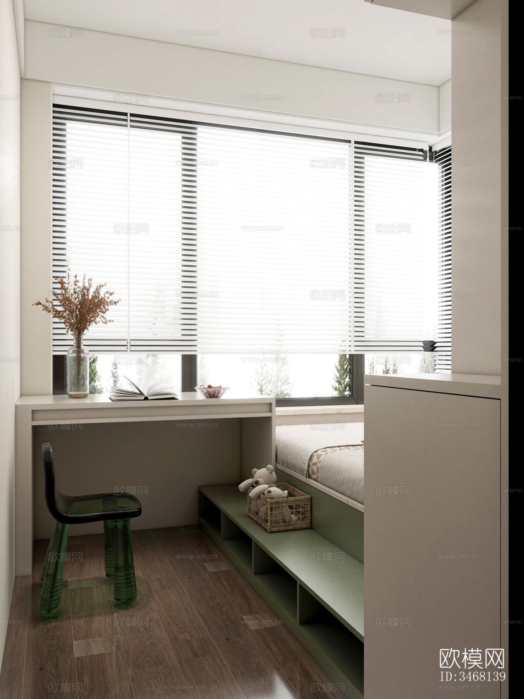 现代大平层效果图下载（渲染图3）