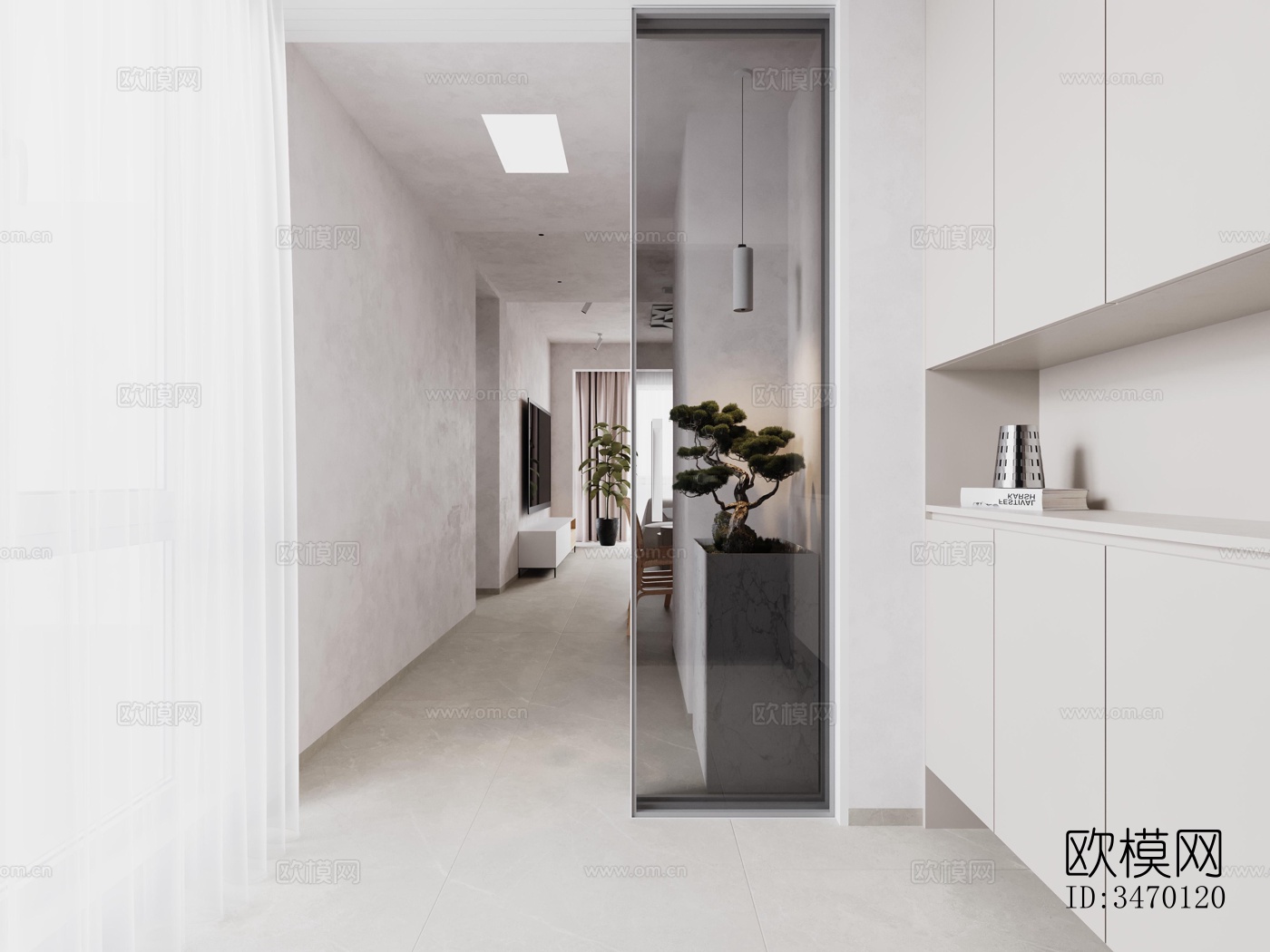 现代平层效果图下载（渲染图8）