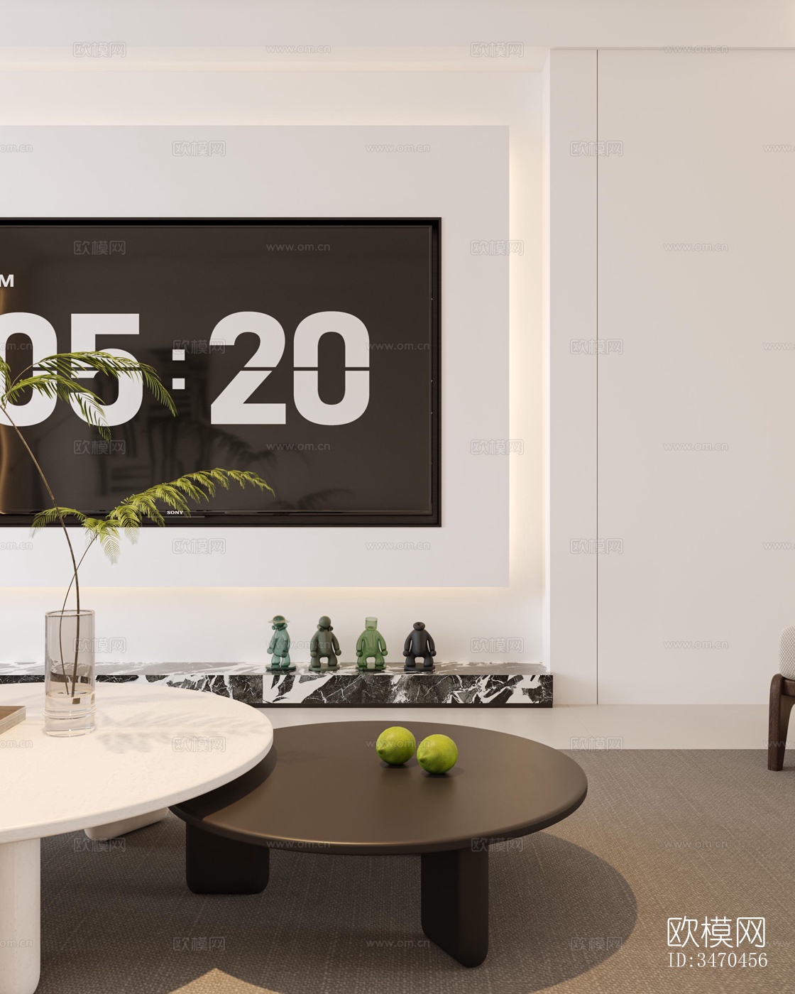 现代平层效果图下载（渲染图3）