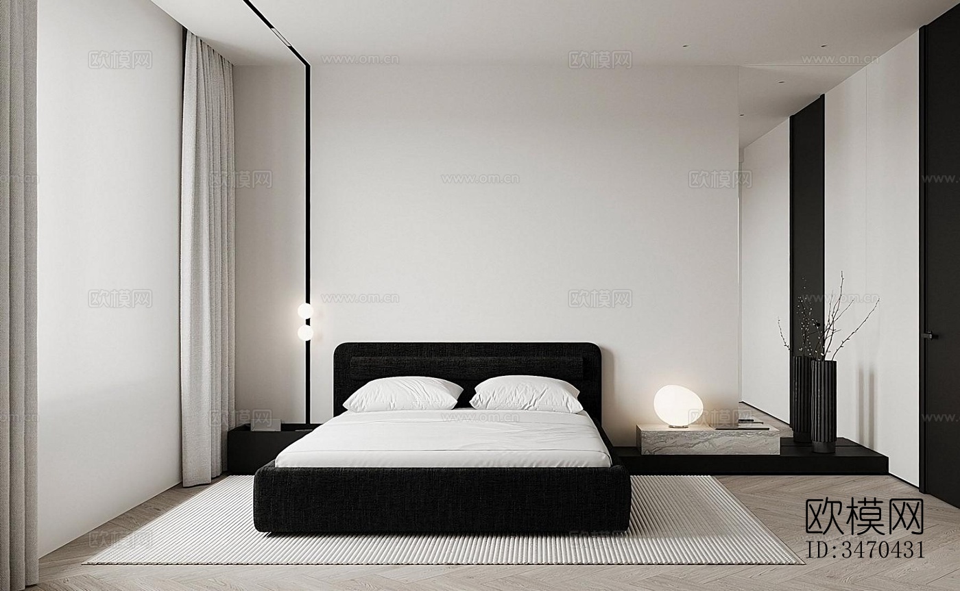 现代平层效果图下载（渲染图1）