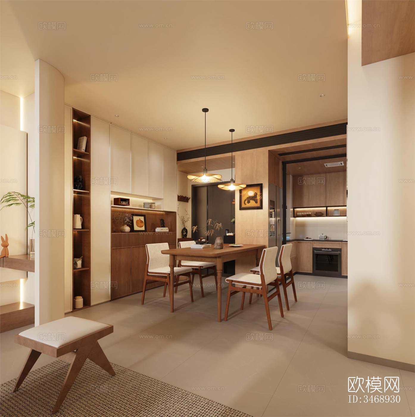 现代平层效果图下载（渲染图4）