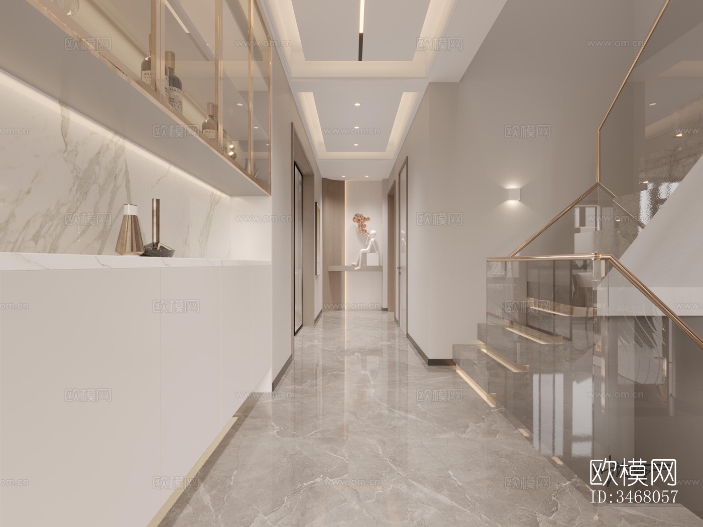 现代大平层效果图下载（渲染图7）