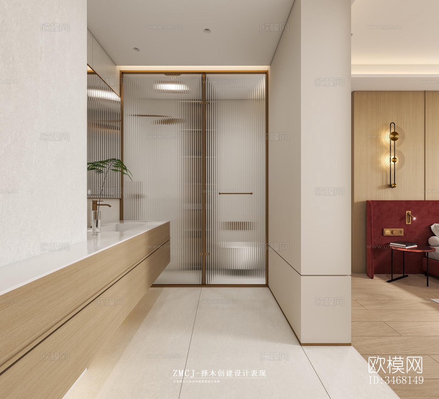 现代大平层效果图下载（渲染图13）