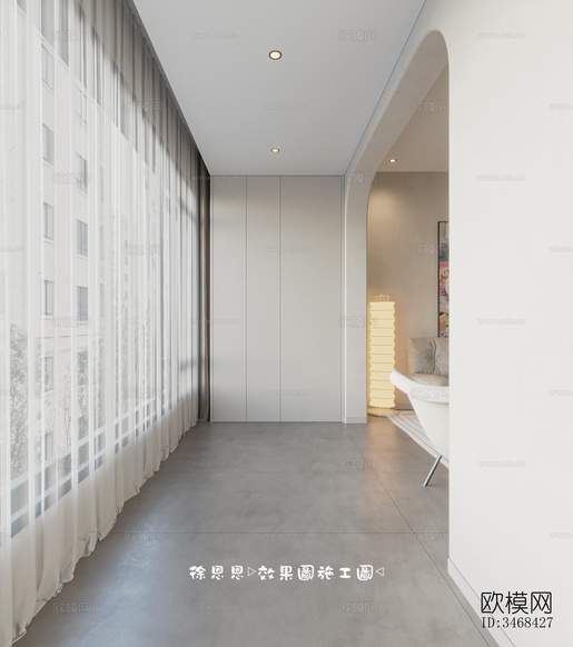 現(xiàn)代平層效果圖下載(渲染圖7)
