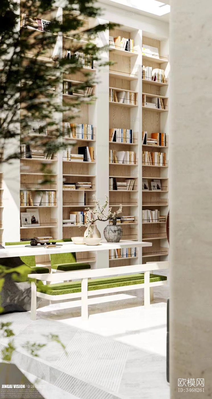 现代大平层效果图下载（渲染图7）