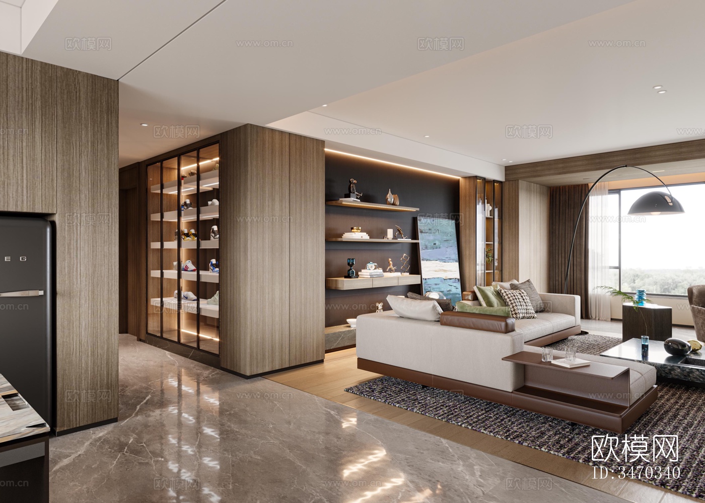 现代平层效果图下载（渲染图4）