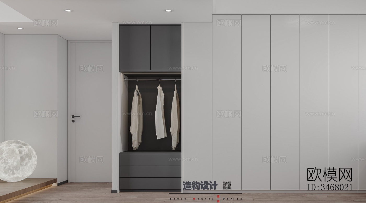 现代大平层效果图下载（渲染图3）