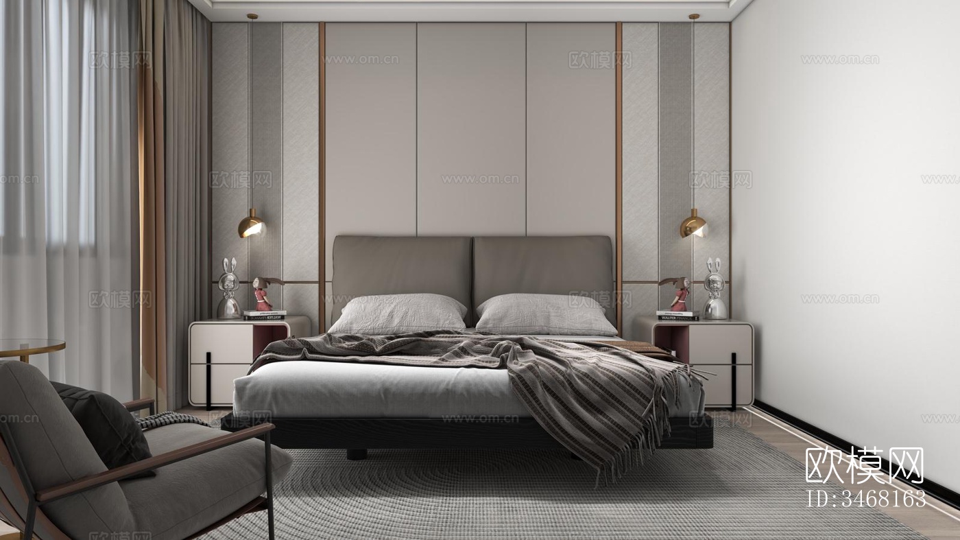 现代大平层效果图下载（渲染图16）