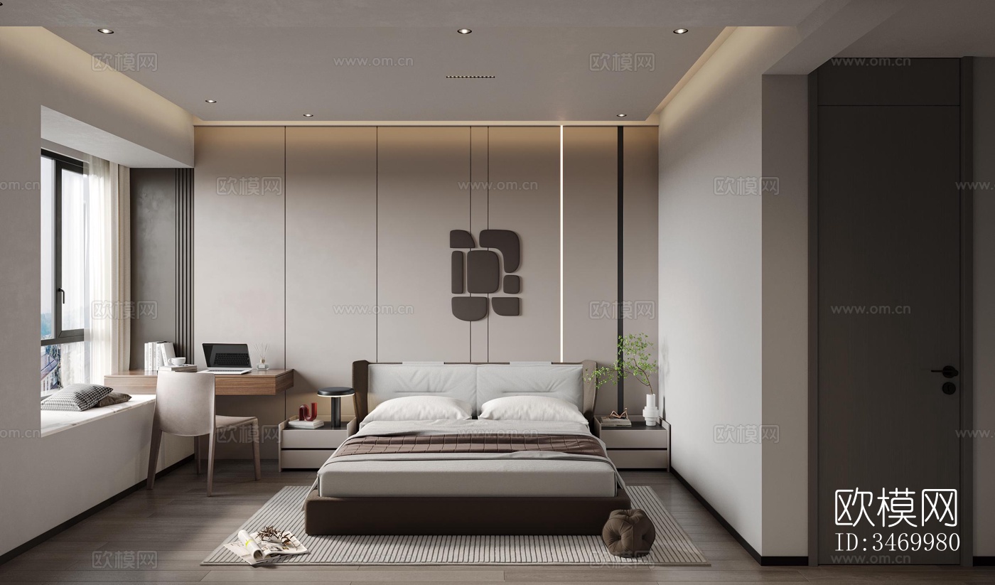 现代平层效果图下载（渲染图3）