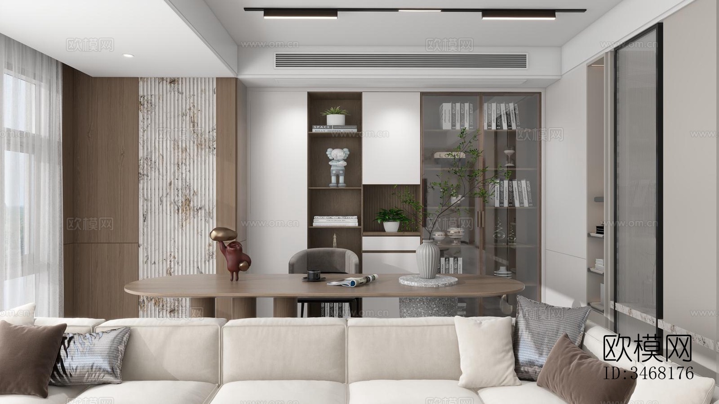 现代大平层效果图下载（渲染图2）