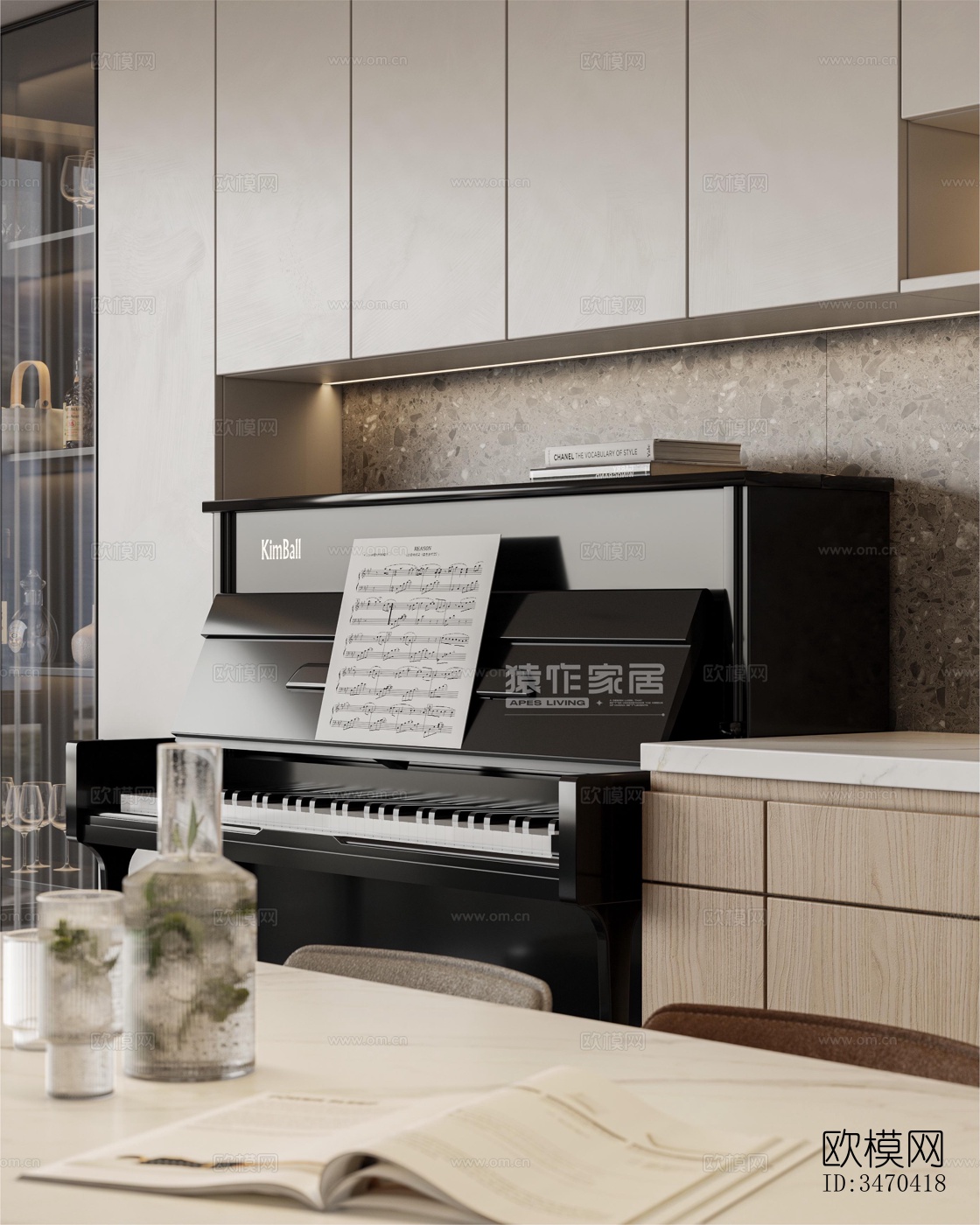 现代平层效果图下载（渲染图9）