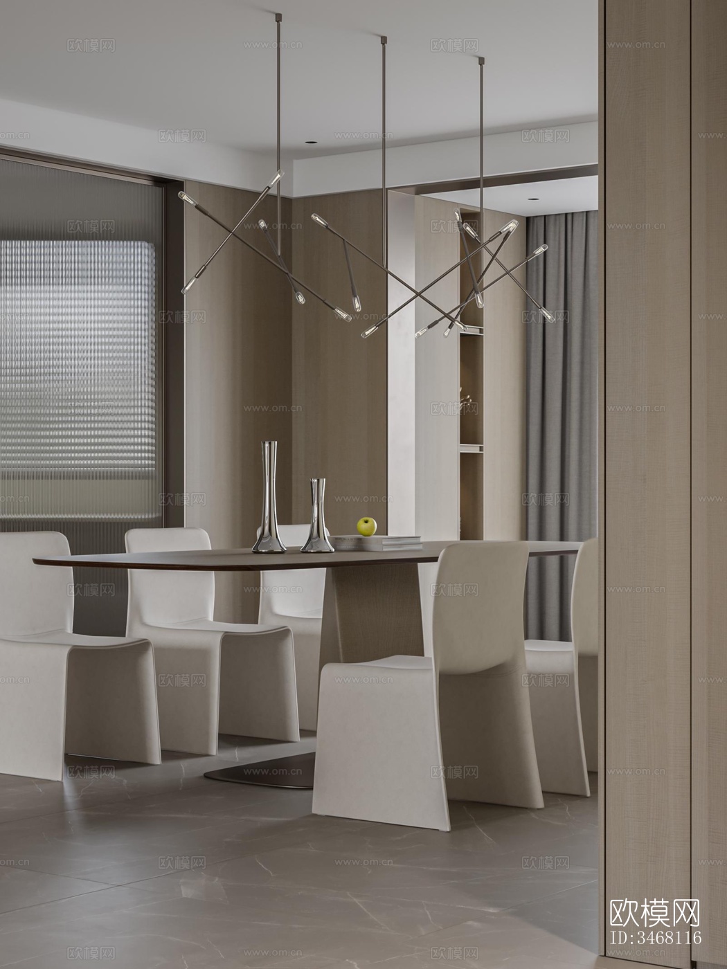 现代大平层效果图下载（渲染图13）