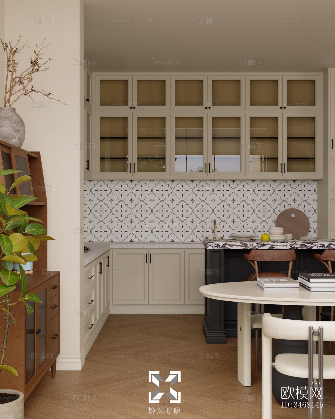 现代大平层效果图下载（渲染图3）