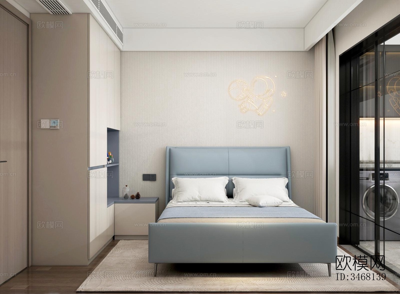 现代大平层效果图下载（渲染图12）